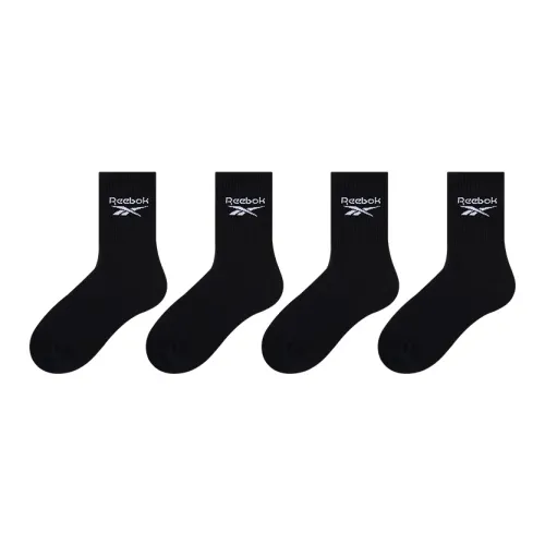 Reebok совместный бренд [4 упаковки] Черные мужские носки MID до икры