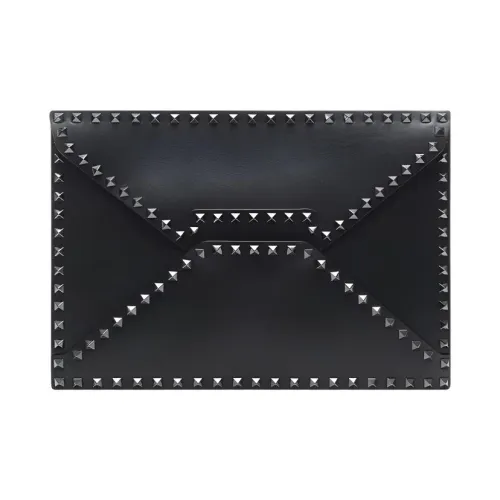 Valentino Rockstud Кожа Клатч Маленький Женский Черный