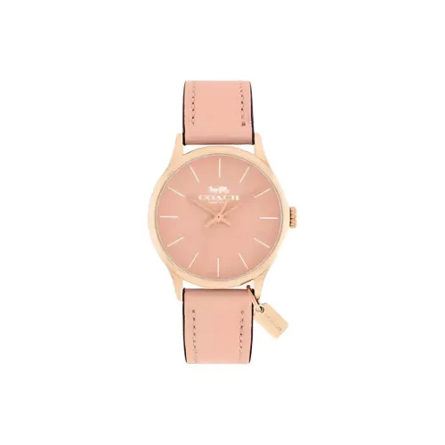 COACH Наручные часы Кварцевый механизм Кожаный ремешок 32 мм Розовый циферблат Женские часы