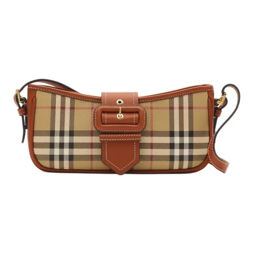 Burberry Сумка Sling В Клетку Регулируемый Наплечный Ремень Из Кожи Застежка-молния Ремешок С Кнопками