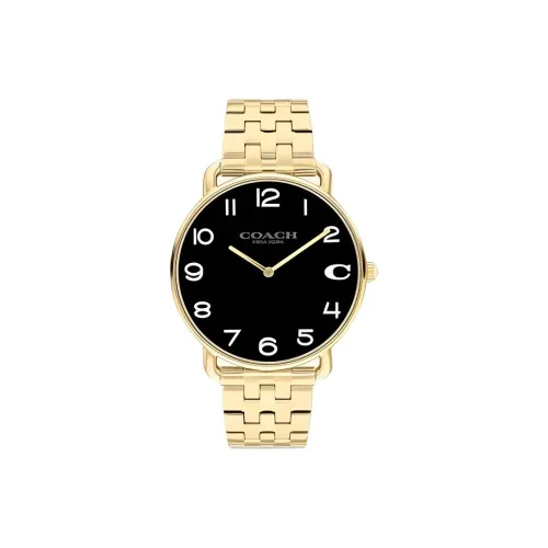 COACH Мужские часы Кварцевый механизм Ремешок из нержавеющей стали 41 мм Черный циферблат