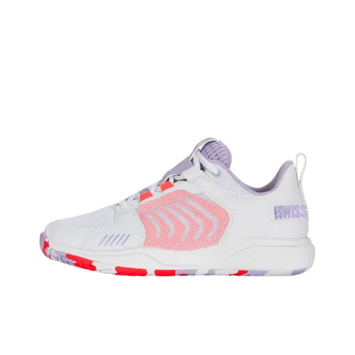 KSWISS ULTRASHOT TEAM Амортизация Устойчивость к истиранию Дышащие Низкие Кроссовки для тренировок Женские Белые Фиолетово-розовые