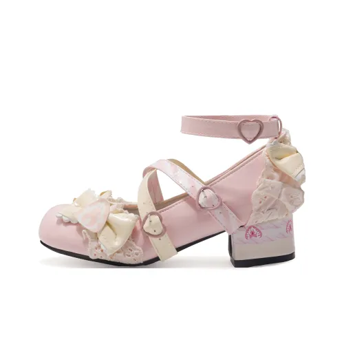 Yang Nianhua Грубый каблук Туфли Мэри Джейн Женские