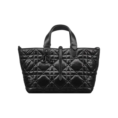 DIOR Toujours Телячья кожа Тоут Сумка Сумка для покупок Сумка на плечо Сумка среднего размера Женская Черная