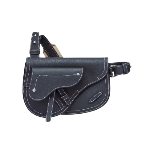 DIOR Рельеф Телячья кожа Седло Сумка Сумка через плечо Мужская Морской синий