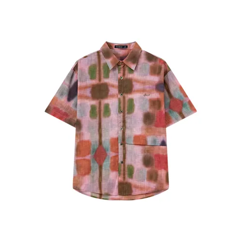 CAISEDI Red Men's Shirts CAISEDI Красные Мужские Рубашки