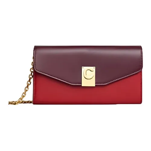 CELINE Коровья кожа Сумка через плечо Маленькая Женская Бургунди Красный