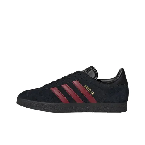 Adidas Originals Gazelle Abrasion Resistant Низкие Кроссовки для скейтбординга Мужские Черные Красные