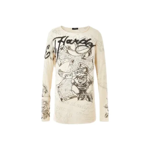 Ed Hardy Слоновая кость Женские Футболки
