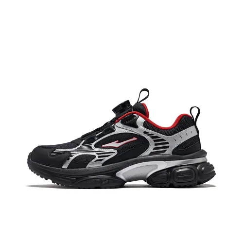 ERKE KIDS Анти КИК Поддержка Низкий Топ КIDS Лайфстайл Обувь Глубокий Черный Яркий Серебристый Малиновый Красный Подростки