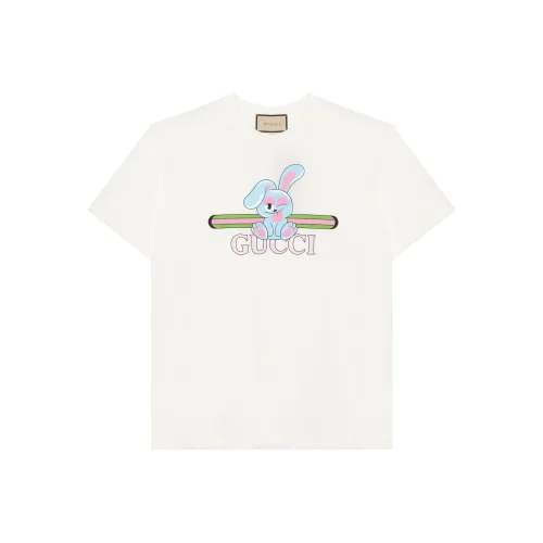 GUCCI SS24 Рукав с оборванным плечом T-рубашка Женская Экрю