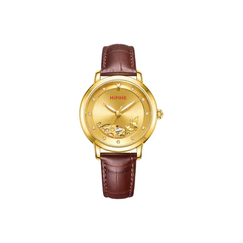 HIPINE Автоматический Механический Movement Женские Часы Yueji Series 33 мм Золотые