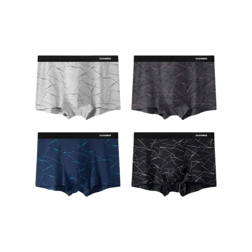 H YXIANG Черный+Темно-серый+Светло-серый+Королевский синий Мужские боксер-шорты