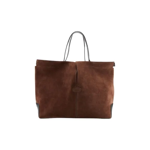 TOD'S Замша Тоут Сумка Сумка для покупок Сумка Женская Коричневая