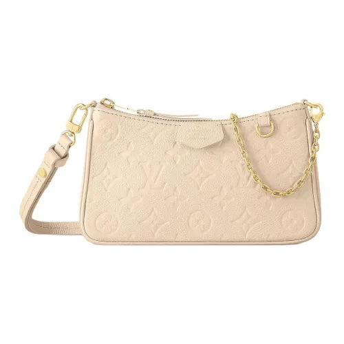 LOUIS VUITTON Тисненая коровья кожа сумка через плечо женская кремово-белая