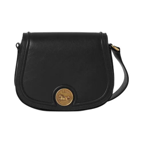 Chloe Кожа Седло Сумка Плечевая сумка Стандартная Женская Черная