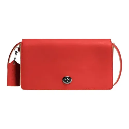 COACH Dinky Хромовая дубленая кожа гладкая отделка кожаная сумка через плечо женская темно-красный