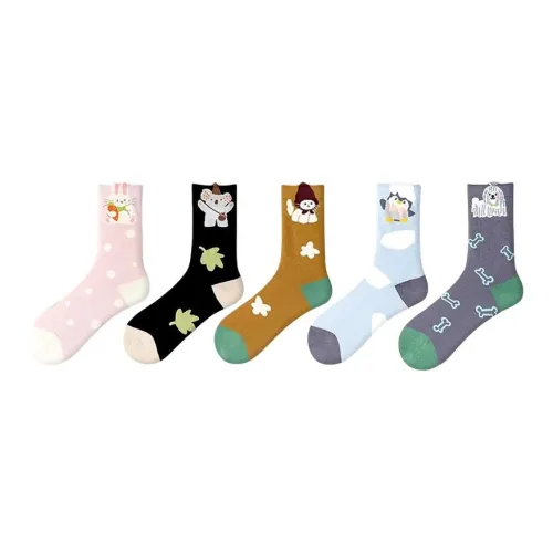 FARO 5 пар [Одна OF Each Стиль] Женские MID Носки до икры