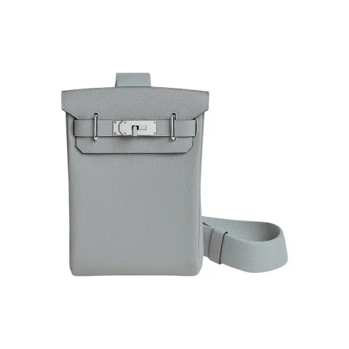 HERMES Hac a Dos Коровья кожа Togo Sling Сумка Мужская Туманно-серый