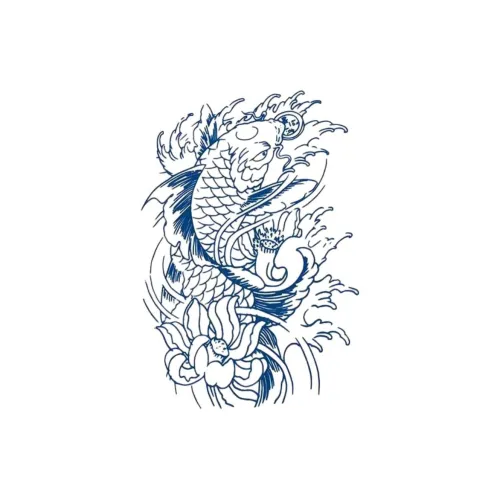 LIEJI Карп прыгает в пруд Лотос Травяной Тату Стикер