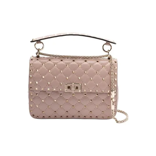 Valentino ROCKSTUD SPIKE Sheepskin Bag Medium Women's Light Umber