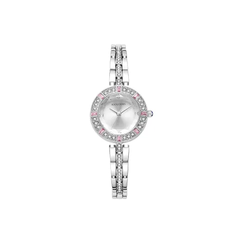 KIOLOERS Кварцевый механизм сплав ремешок женские часы серебристый циферблат