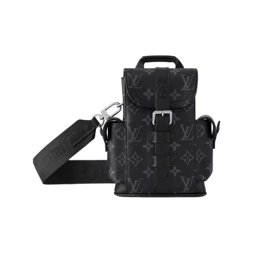 LOUIS VUITTON CHRISTOPHER Кожаная отделка Сумка через плечо Сумка на плечо Экстра мини Мужская Черная