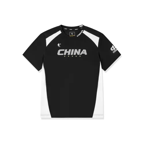 QIAODAN T-Рубашка Мужская Черная Джордан Белая