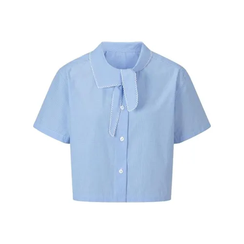 HERLIAN Синяя клетка Женские Рубашки