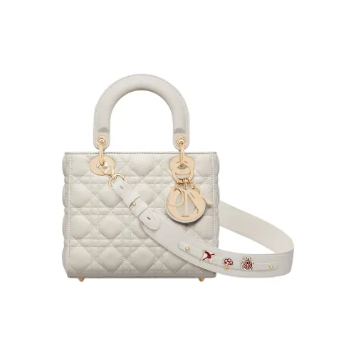 DIOR Lady Dior My ABCDior Коровья кожа Сумка Маленькая Унисекс Белый