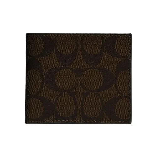 COACH Дежурный кошелек Мужской Темно-коричневый