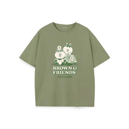 LINE FRIENDS Бурый медведь T-рубашка унисекс