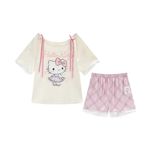 GUKOO Sanrio series Перламутрово-белый Женские Пижамные комплекты