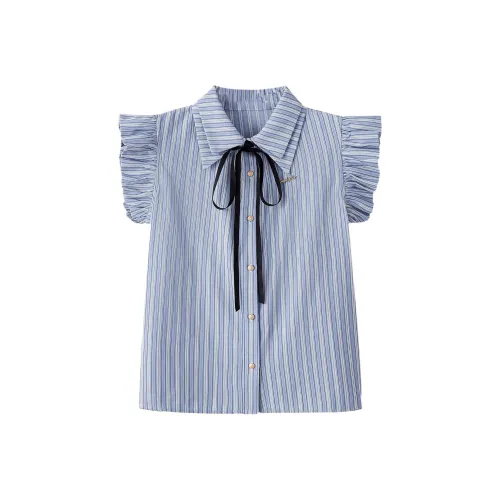 ABBY GODDESS Blue top Женские Рубашки