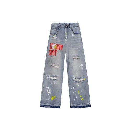 W7H1 Синие Унисекс Джинсы