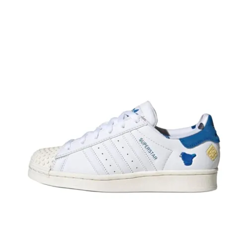 LEGO x Adidas Originals Superstar J Устойчивый к истиранию Низкий Топ Детские Скейтбординг Белый Подростки