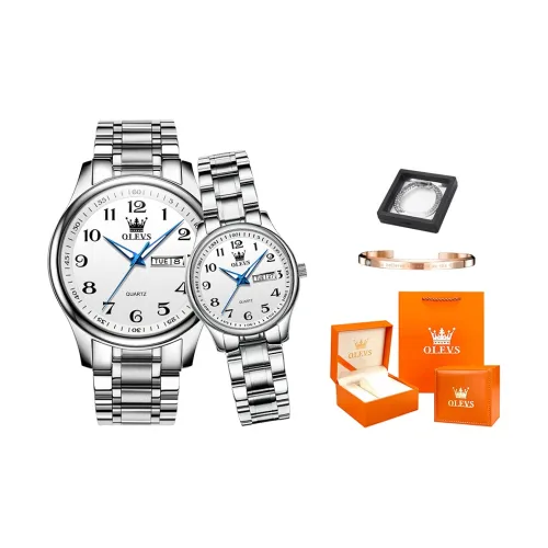 OLEVS Heart to Heart Knot Collection Кварцевый механизм Ремешок из нержавеющей стали Часы Унисекс Золотой циферблат