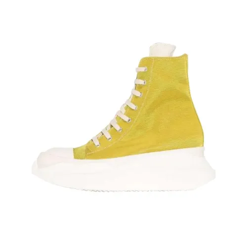 Rick Owens DRKSHDW High-Top Canvas Shoes Yellow Women's