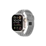 Светло-серый - Дышащая сетка - Дырочки - L - Обратная пряжка - Силиконовый ремешок