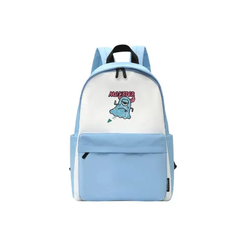 ElevethSign Полиэстер Рюкзак Большой Мужской Два Cornered Маленькие монстры Синий Белый