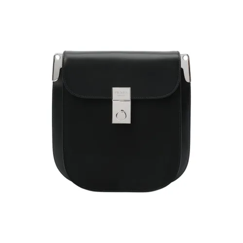 PRADA Естественная кожа Портативная Сумка через плечо Сумка на плечо Женская Черная