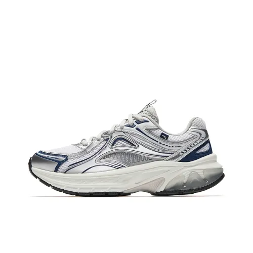 Anta RUNNING Collection Амортизация Износостойкий Низкий Топ Повседневный Городской Коммутирование Беговые кроссовки Женские Белый Серебряный