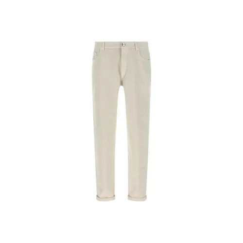 BRUNELLO CUCINELLI Белый Мужской Джинсы