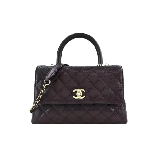 CHANEL Coco Handle Телячья кожа Сумка с клапаном Сумка через плечо Женская Темно-коричневый