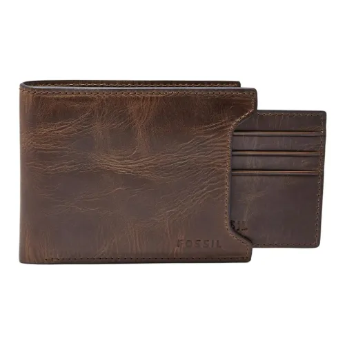FOSSIL Кожа Кошелек Мужской Темно-коричневый