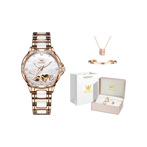 OLEVS Механические часы с ремешком из нержавеющей стали женские с белым циферблатом