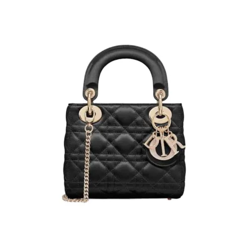 DIOR Wicker Цветочный Сатин Сумка через плечо Сумка Обычная Женская Черная