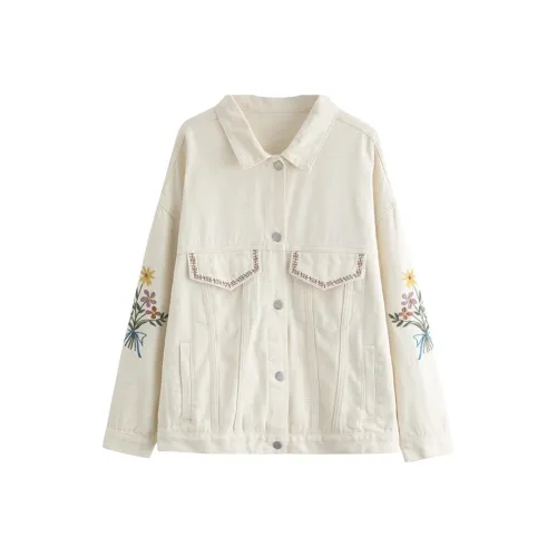 YICHEN Бежево-абрикосовый Женские джинсовые куртки