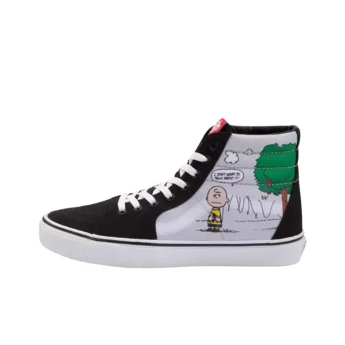 PEANUTS x Vans SK8 HI Устойчивые к истиранию высокие кроссовки для скейтбординга Мужские Черные
