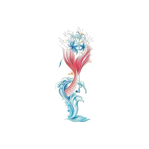 LIEJI Русалка's Tear Многоцветный Тату Стикер